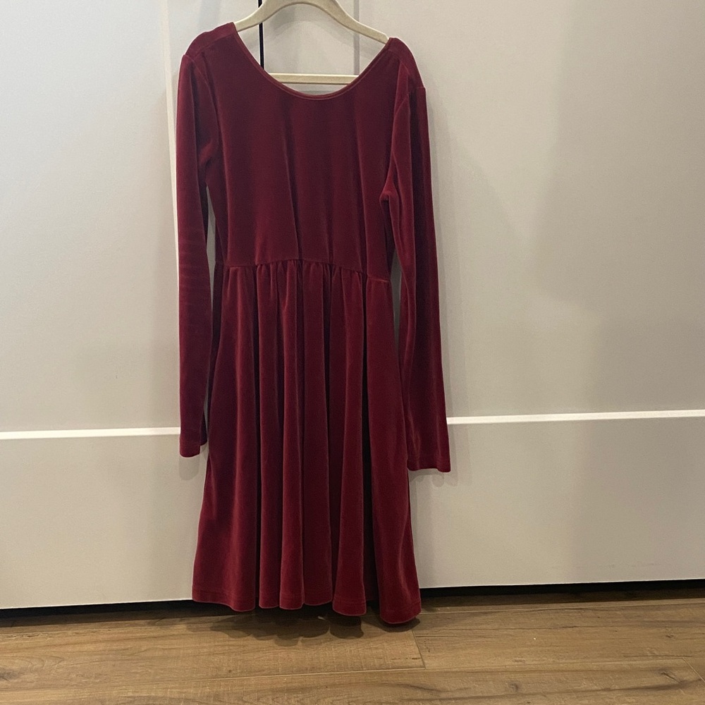 Hanna Andersson Deep Red Velvet Dress